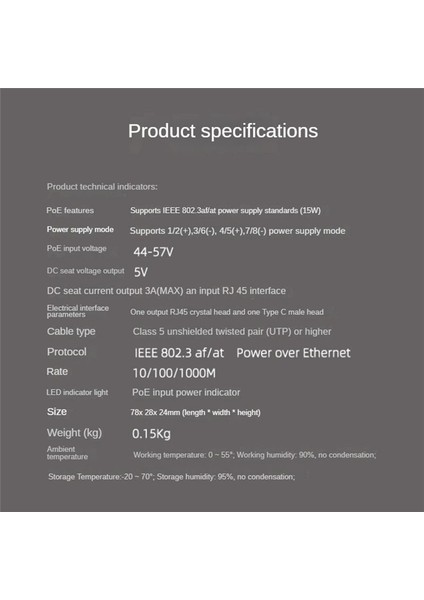 Gigabit Poe Splitter 5V3A 1000MBPS Huawei Için Cisco Için Ethernet Üzerinden Type-C Güç Raspberry Pi 4 Için Ip Kamera Için (Yurt Dışından) fırsatları