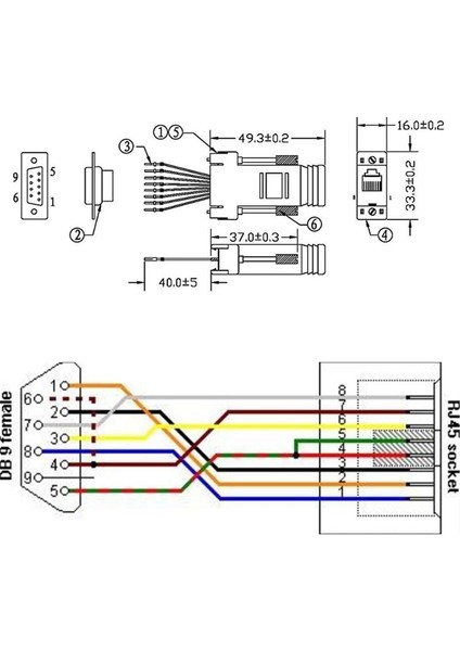 10PCS Db9 Ila RJ45 Modüler Adaptör Db9 Ila RJ45 Dişi Jak Ethernet Adaptörü (Yurt Dışından) modelleri