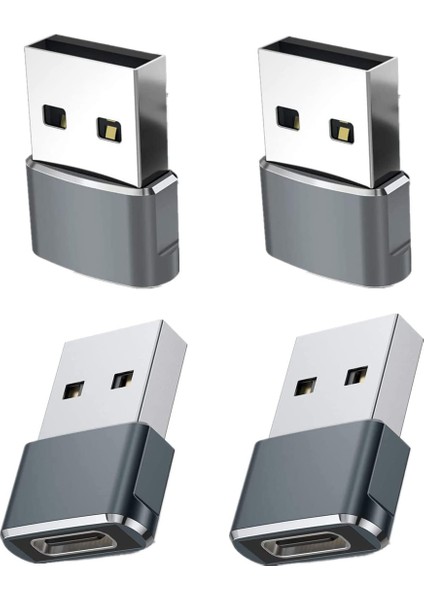 4 Paket USB C Kadın - USB Erkek Adaptör Tip C Şarj Cihazı Kablo Güç Dönüştürücü Iphone 12 13 Pro Max Için Samsung Için Gri (Yurt Dışından)
