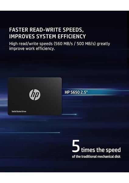 S650 480GB 2.5 Inç Sata Iıı Pc SSD Dahili Katı Hal Sabit Sürücü - 6 Gb/s, 3D Nand, Dizüstü ve Masaüstü Güncellemesi Için 560 Mb/sn'ye Kadar - 345M9AA#ABA fırsatları