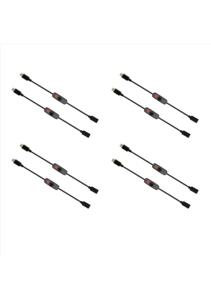 Güç Anahtarı USB Tip C Tip Işık Erkek-Kadın Usb-C Uzatma Kablosu Anahtarı 4b 8 Pcs (Yurt Dışından)