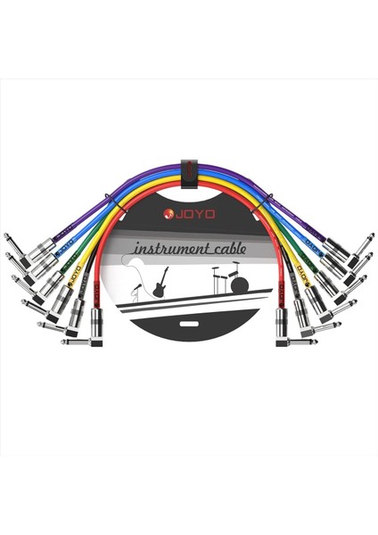 Joyo Audio Studio Yama Kabloları Bas Gitar Efekt Pedal Profesyonel Gitar Yama Kabloları 1/4 Inç (Cm-05 6 Paket) (Yurt Dışından)
