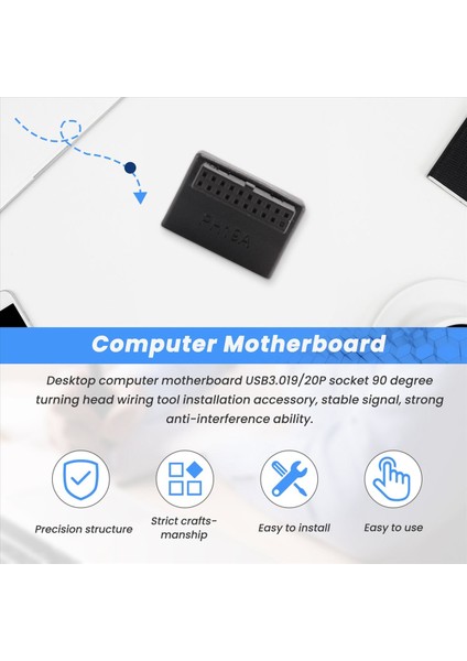 PH19A USB 3 0 Dahili Başlık Usb3 0 19/20P Socket 90 Derece Adaptör Bilgisayar Anakart Için Dönüştürücü (Yurt Dışından) indirimleri