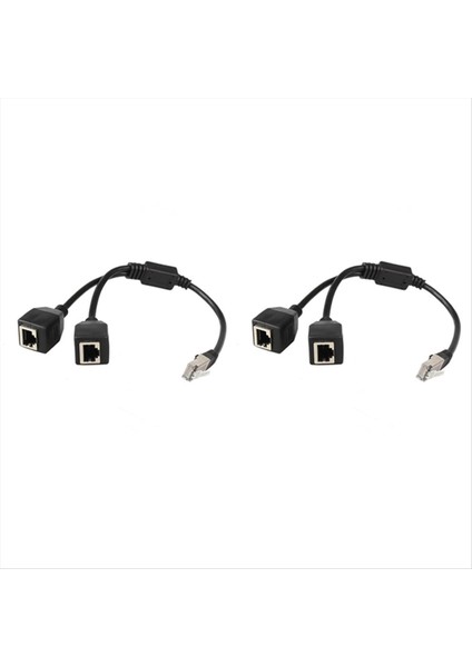 2x RJ45 Ethernet Ayırıcı Kablosu 1 Erkek - 2 Kadın Ethernet Konnektör Kablosu Uygun Cat6 Lan Ethernet Soket Adaptörü (Yurt Dışından)
