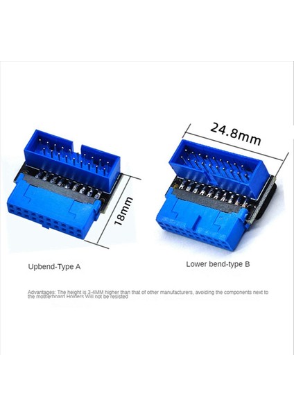USB Başlık Adaptörü Usb3 2 Gen1 19PIN/20PIN Soketi 90 Derece Direksiyon Direk Direksiyonu Diya Dıy Masaüstü Anakart B (Yurt Dışından) indirimleri