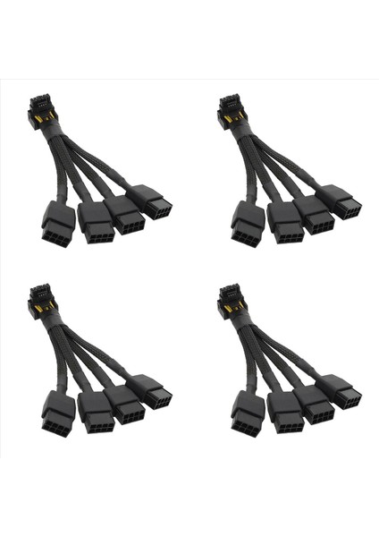 Gpu Için 4x RTX4090 RTX4080 4x8 Pin Pcı-E Ila 16 Pin Grafik Kartı Güç Kablosu 12VHPWR Bağlayıcı 90 Derece Dirsek Kablosu (Yurt Dışından)