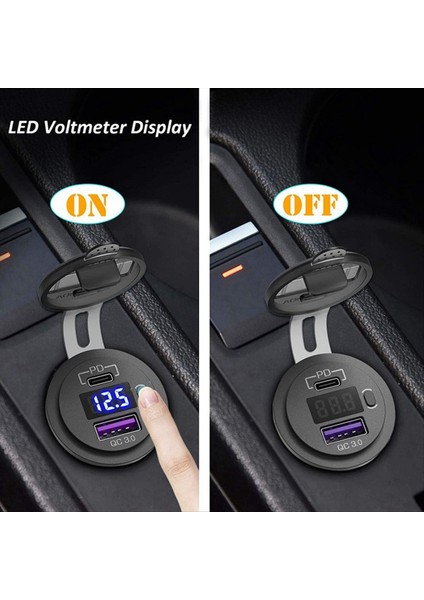 12V 24V Hızlı Şarj 3 0 USB Suv Araç Şarj Cihazı Su Geçirmez 36W Tip C Tip Pd Çıkış Kapalı Güç Anahtarı ile Hızlı Şarj Cihazı (Yurt Dışından) modelleri