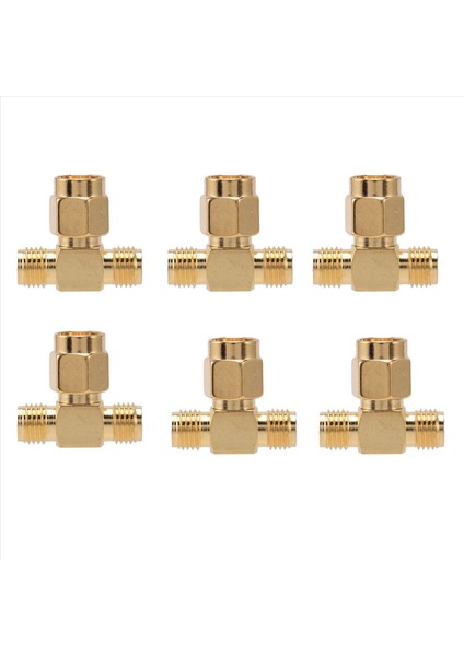 6x Sma Erkek Ila Iki Sma Dişi Üçlü T Rf Adaptör Konnektörü 3 Yol Ayırıcı Yeni (Yurt Dışından)