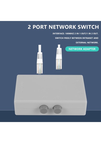 Mini 2 Port RJ45 Rj-45 Ağ Anahtarı Ethernet Ağ Kutusu Anahtarlayıcı Çift 2 Yollu Bağlantı Noktası Manuel Paylaşım Anahtarı Adaptör Hub (Yurt Dışından) fırsatları