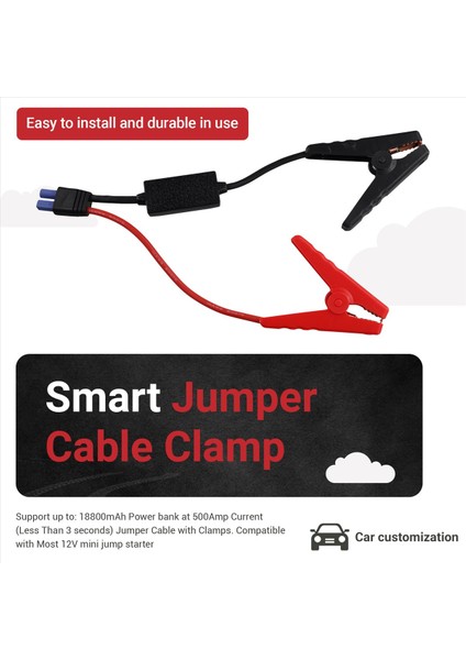 12V 200A-500A Akıllı Booster Kablosu Akıllı Ec5 Konnektör Araba Kamyonu Acil Durum Başlangıç Başlangıç Timsah Kelepçeleri Klipsi (Yurt Dışından) fırsatları