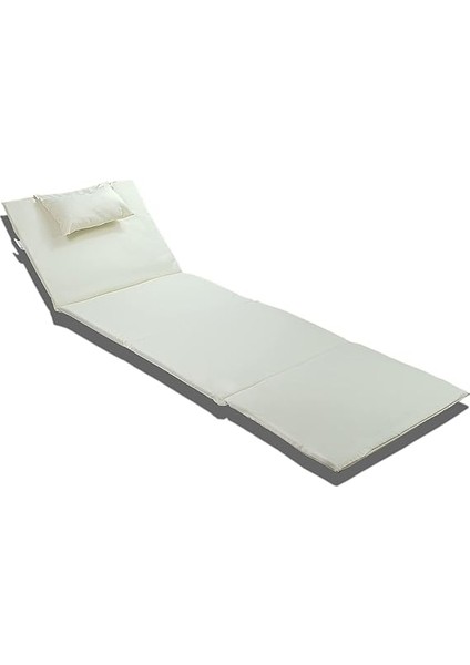 Taşınabilir Katlanır Çanta Şezlong Minderi, Yastıklı Minder (Krem) modelleri