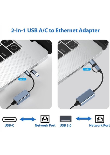 Windows Için USB C Ila RJ45 Gıgabıt Lan 1000 Mbps Kablolu Ağ Ağ Adaptörü ile USB 3 0 - Ethernet Adaptörü (Yurt Dışından) fırsatları