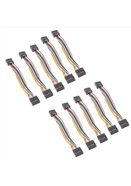 Lenovo Anakartından Sıradan Şasi Adaptör Kablosuna USB 9 Pimli Devrim 11 Pimli Kadın Dönüşüm Kablosu 24AWG 10 Adet (Yurt Dışından)