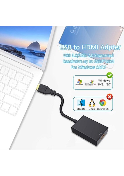 Usb-Hdmı Uyumlu Adaptör USB 3 0/2 0-Hdmı Uyumlu Adaptör 1080P Hd Çok Display Video Ses Grafik Kablosu (Yurt Dışından) modelleri