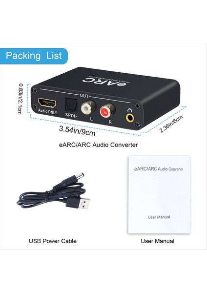 Earc Audio Extractor 192KHZ Dönüştürücü HDMI ile Uyumlu Dts Için Rca Audio Extractor Adaptör Dolby Atomları Ac3 Lpcm Fiber (Yurt Dışından) indirimleri