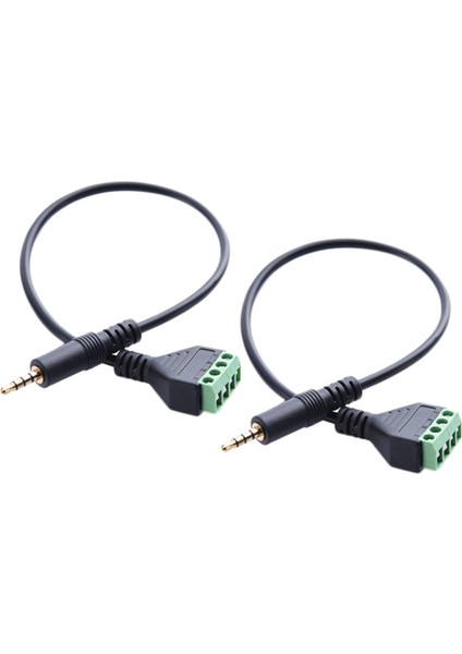 2x 3 5mm Vida Terminal Adaptör Hoparlör Kablosu 4 Çekirdekli Stereo Trrs Erkek Delek (Yurt Dışından)