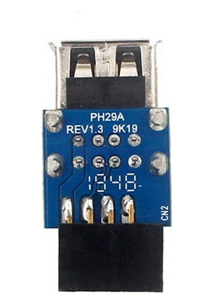 1pcs 9 Pimli Anakartı-Çift USB 2 0 Konektör Siyah Anakartı 2 Bağlantı Noktasına USB 2 0 Bir Dişi Dahili Başlık Adaptörü (Yurt Dışından)