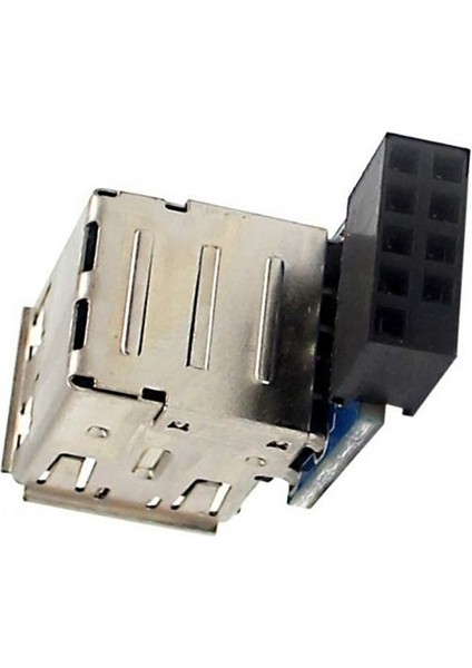 1pcs 9 Pimli Anakartı-Çift USB 2 0 Konektör Siyah Anakartı 2 Bağlantı Noktasına USB 2 0 Bir Dişi Dahili Başlık Adaptörü (Yurt Dışından) fırsatları