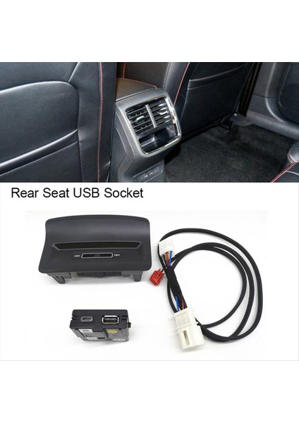 Araba Arka Koltuk USB Soketi Armerst USB Adaptörü Skoda Kodiaq Karoq Tip-C Soketi 5QD035726L (Yurt Dışından) fırsatları