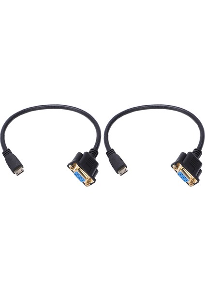 2x Mini HDMI - VGA M/f Konektör Kablo Adaptör Dönüştürücü 0 3m 1ft (Yurt Dışından)