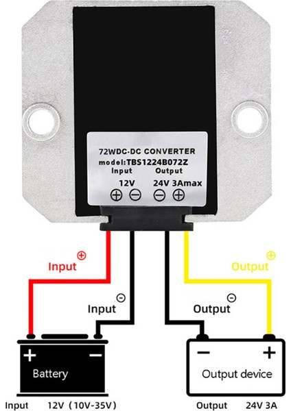 2x Dc-Dc Transverter 12V 24V 3A 72W Araç Güç Dönüştürücü Regülatör Su Geçirmez Evrensel Dönüştürücü (Yurt Dışından) fırsatları