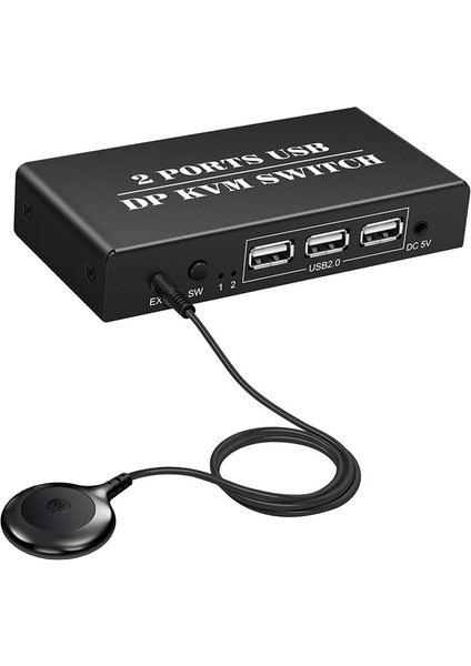 Dp Kvm Anahtar 2 Bağlantı Noktası 8k 30Hz Displayport1 2 Anahtar 2 2 Pc Dizüstü Bilgisayar Paylaşımı Klavye Fare Için 3 Usb2 0 Port ile (Yurt Dışından)