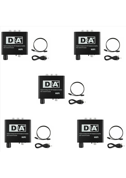 5x 192KHZ Dijital Optik Koaksiyel Toslink Spdıf ile Analog Rca 3 5mm Ses Hifi Dönüştürücüsüne (Yurt Dışından)