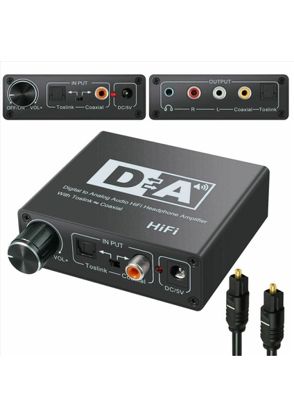 5x 192KHZ Dijital Optik Koaksiyel Toslink Spdıf ile Analog Rca 3 5mm Ses Hifi Dönüştürücüsüne (Yurt Dışından) indirimleri
