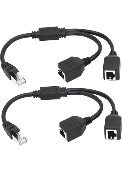 2x RJ45 1 Süper Cat5 Cat6 Lan Ethernet Ağ Uzantı Kablosu Adaptörü Için 1 Erkek - 2 Kadın Ethernet Ayırıcı Kablosu (Yurt Dışından)