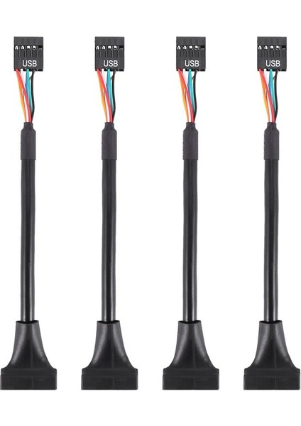 4x Siyah USB 2 0 9 Pin Dişi USB 3 0 20 Pin Erkek Kablo Adaptör Konnektörü (Yurt Dışından)