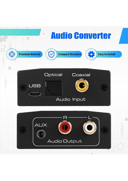 Optik - Rca Dönüştürücü Ses Dönüştürücüsü Dijitalden Analog Ses Koaksiyel - Rca Adaptörüne Koaktör (Yurt Dışından) fırsatları
