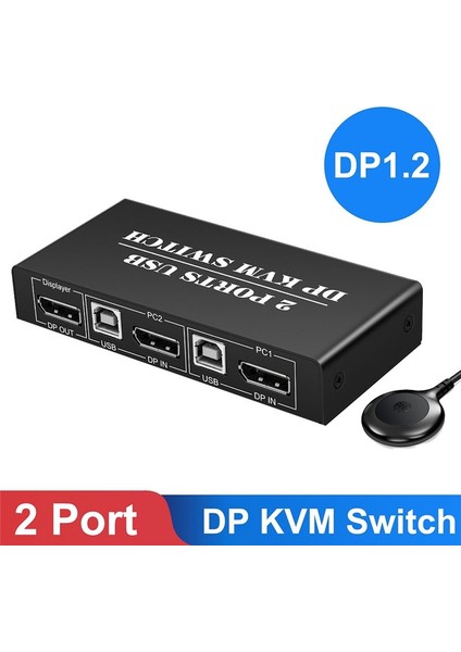 Dp Kvm Anahtar 2 Bağlantı Noktası 8k 30Hz Displayport1 2 Anahtar 2 2 Pc Dizüstü Bilgisayar Paylaşımı Klavye Fare Için 3 Usb2 0 Port ile (Yurt Dışından) fırsatları