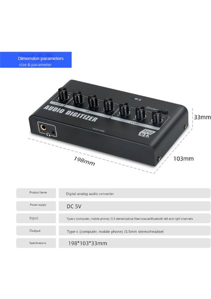 Dijitalden Analog Ses Dönüştürücüsü Tip-C/bluetooth/optik Fiber/koaksiyel Bağlantı Ses Amplifikatörü Canlı Ayarlama Ab Fişi (Yurt Dışından) indirimleri