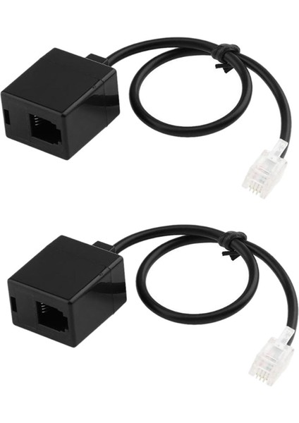 2x Rj9 4P4C Erkek Ila Çift Kadın Port Konektörü Kulaklık Adaptörü Uzatma Kablosu Telefon Adaptör Kablo Uzatma Kablosu (Yurt Dışından)