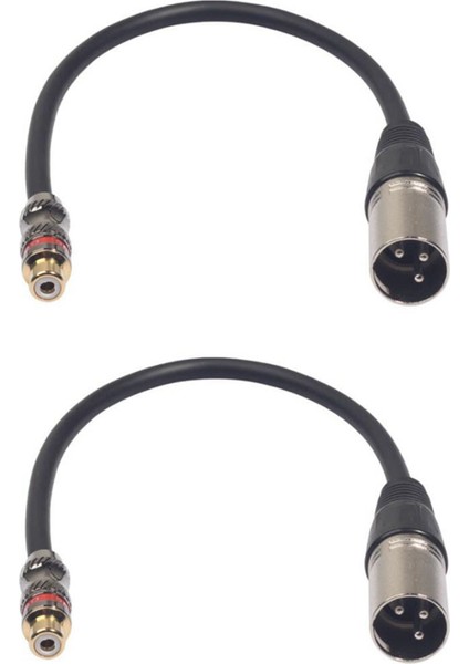 2x Rca Dişi -Xlr Erkek Kablosu Xlr -Rca Dönüştürücü Ses Adaptörü Yama Kablosu Değiştirici -30CM (Yurt Dışından)