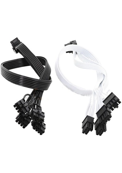1pcs 4xcpu 8 Pimli Ila 16 Pin Erkek Pci-E 5 0 12VHPWR RTX4090 90 Dirsek Siyah Beyaz Corsair Psu Adaptörü 16AWG 40CM Siyah (Yurt Dışından) indirimleri
