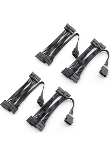 4pcs Molex 4pin Ide Ila 5 Sata 15PIN Sabit Diskli Güç Kaynağı Ayırıcı Kablosu Dıy Pc Cıll 18AWG 4 Pin Ila 15 Pimli Güç (Yurt Dışından)