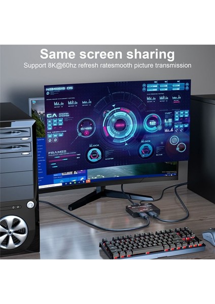 Displayport Switch Ultra Hd 8k Iki Yönlü Dp 1 4 Anahtarlayıcı Ayırıcı 2 Inç 1 Out 2&#39 De 1 Out 4K 120Hz 8k 60Hz (Yurt Dışından) modelleri