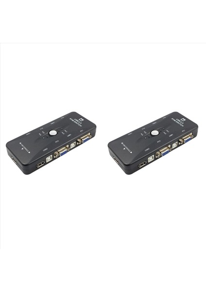 2x Dört 4 Bağlantı Noktası USB 2 0 Kvm Anahtar Kutusu Klavye Monitörü VGA Svga Pc Dizüstü Bilgisayar (Yurt Dışından)