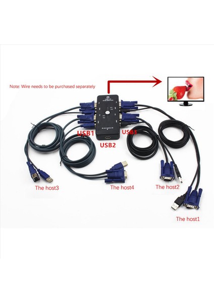 2x Dört 4 Bağlantı Noktası USB 2 0 Kvm Anahtar Kutusu Klavye Monitörü VGA Svga Pc Dizüstü Bilgisayar (Yurt Dışından) fiyatları