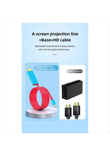 Nintendo Anahtarı Için PD60W Güç Bağlantı Noktasına Sahip C Tip C-Hdmı Uyumlu Kablo 4K 30Hz USB C Ila HDMI Uyumlu Kablo (Yurt Dışından)