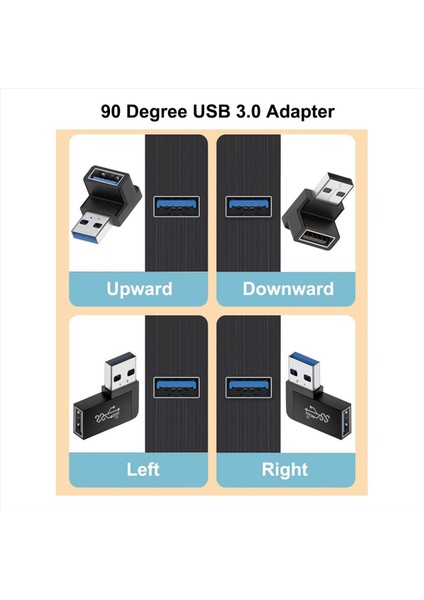4 Paket USB 3 0 Adaptör Dikey Yukarı ve Aşağı Açısı Yatay Sol ve Sağ Açı USB Erkek Ila Dişi Genişletme Konnektörü (Yurt Dışından) fiyatları