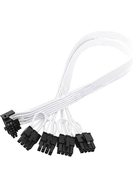1pcs 4xcpu 8-Pimli Ila 16 Pin Erkek Pci-E 5 0 12VHPWR RTX4090 90 Corsair Psu Adaptörü 16AWG 40CM Beyaz Için Dirsek Siyah Beyaz (Yurt Dışından)