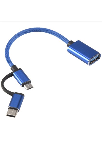 2&#39 De 1 USB 3 0 Otg Adaptör Kablo Tip C Mikro-Usb-Usb 3 0 Arayüz Dönüştürücü Şarj Kablosu Hat-Mavisi (Yurt Dışından) modelleri