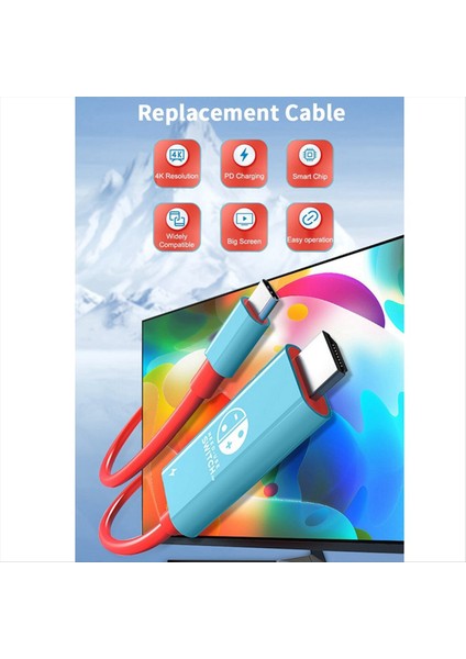 Dizüstü Bilgisayarla Uyumlu 4K 1080P 100W Pd Şarjlı Nintendo Switch Tip C&#39 Den HDMI Uyumlu Kablo Için Siyah-Beyaz (Yurt Dışından) modelleri