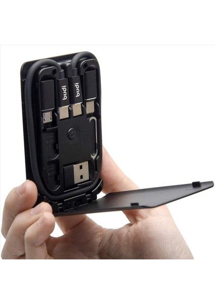 2x Budi Çok Fonksiyonlu Evrensel Akıllı Adaptör Kartı Depolama 15W Xiaomi Için Kablosuz Şarj Seyahat Taşınabilir Depolama Çantası (Yurt Dışından) modelleri