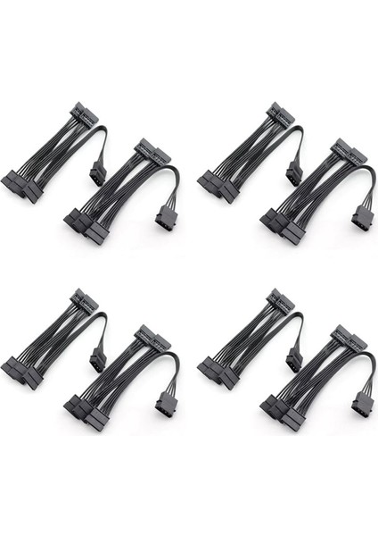 8pcs Molex 4pin Ide Ila 5 Sata 15PIN Sabit Diskli Güç Kaynağı Ayırıcı Kablosu Dıy Pc Cıll 18AWG 4 Pin-15 Pimli Güç (Yurt Dışından)