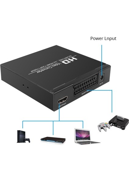 Full Hd 1080P Dijital Video Dönüştürücü Tanımlı Video Adaptörü Hdtv-Abd Fişi Için HDMI Uyumlu Adaptöre Skart (Yurt Dışından) indirimleri