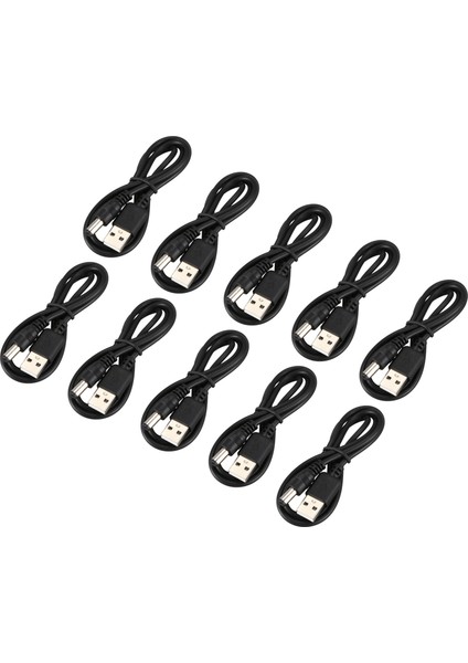 10X USB Kablosu 5 5mm / 2 1mm 5V Dc Namlu Kriko Güç Kablosu (Siyah 75CM) (Yurt Dışından)