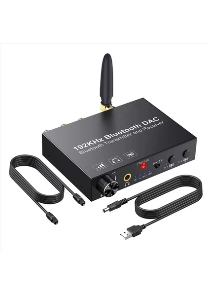 192KHZ Bluetooth Dac Dönüştürücü Kablosuz Ses Verici Alıcı Tv Için Analog Adaptör Dijital Optik Koaksiyel (Yurt Dışından)